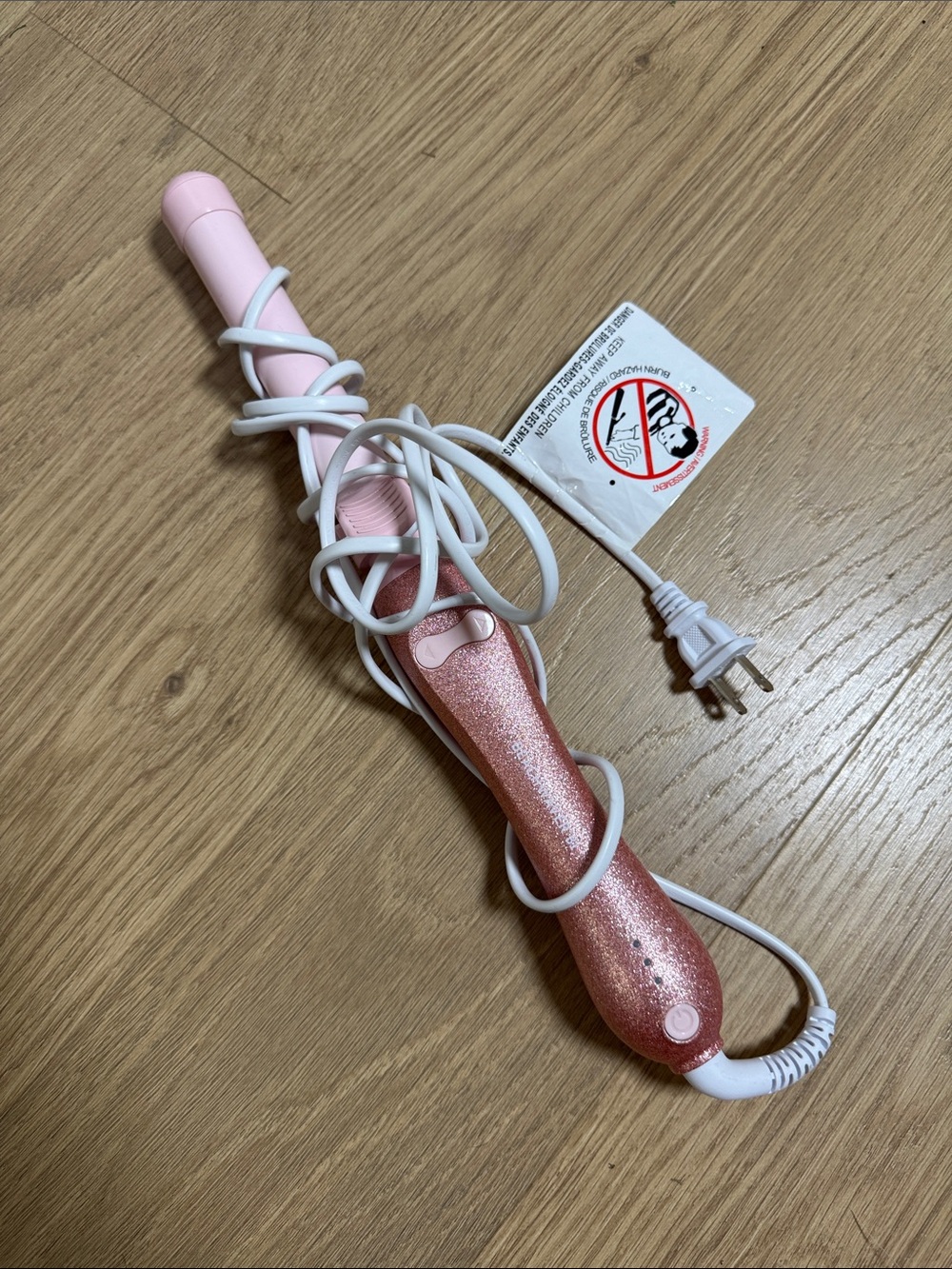 Beachwaver Pink Glitter Curling Iron - Compact Styling Wand
